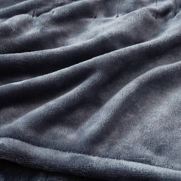 Brookstone Bedding Heated Blanket Auto Shut-Off Dual Zone Herringbone- Gray - Picture 2 of 4